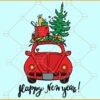Happy new year Christmas car with gifts svg, Christmas svg, Christmas svg file