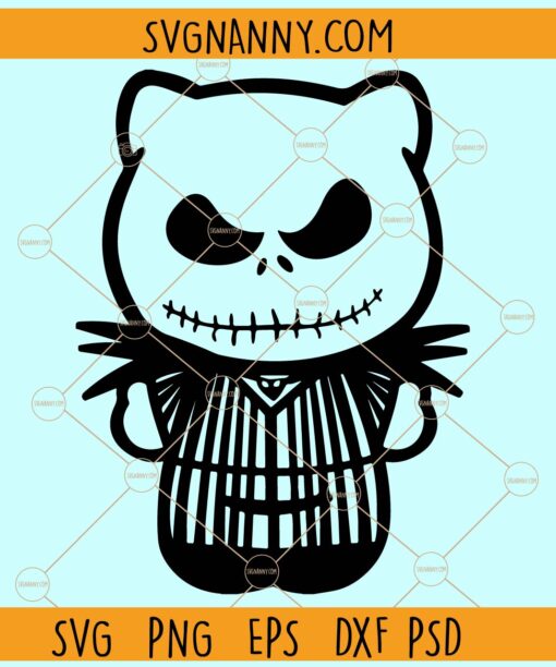 Hello kitty Jack skellington SVG, Jack skellington SVG, Halloween svg, Halloween shirt svg