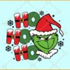 Ho Ho Ho grinch svg, Grinch with Santa hat svg, Grinchmas svg, Christmas svg