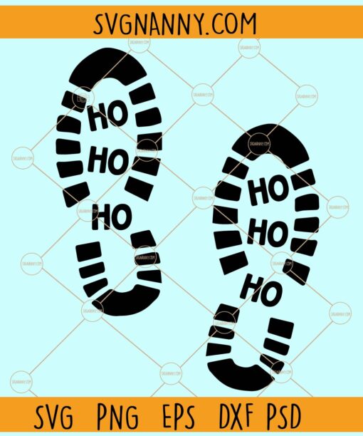 Ho ho ho Shoeprints svg,  Merry Christmas svg, Christmas svg files, Christmas décor svg