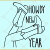 Howdy New year Svg, New year cow girl svg quote svg, Happy New Year png, Howdy 2023 svg