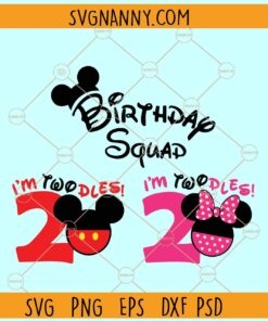 I’m Twodles Mickey Birthday SVG, Girl birthday svg, Boy Birthday svg, Birthday Mouse Svg