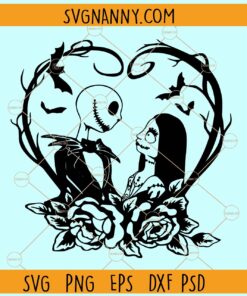 Jack and Sally in Heart SVG, Halloween svg, Halloween shirt svg, Halloween costume svg