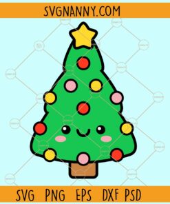 Kawaii Christmas Tree SVG, Christmas svg, Merry Christmas svg, Christmas sign svg