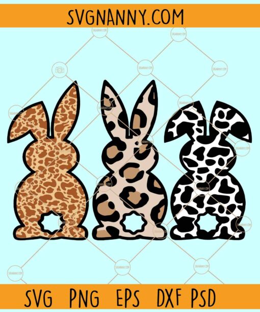 Leopard print Easter bunnies SVG, Leopard bunnies SVG, Easter bunny svg