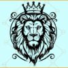 Lion head with Crown SVG, Floral Lion SVG, Lion Floral Crown svg, Floral Lion Head svg