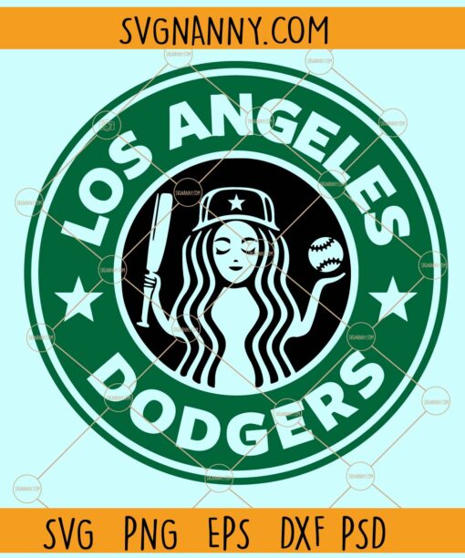 Los Angeles Dodgers Starbucks SVG, Dodgers svg, dodgers baseball svg, starbuck svg