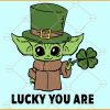 Lucky you are Baby yoda svg, St Patrick’s Day Baby Yoda svg, St Patrick’s Day svg