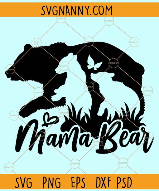 Mama Bear Svg, Mama Bear with cub svg, Bear SVG, Mama SVG, Mom svg, Mommy svg
