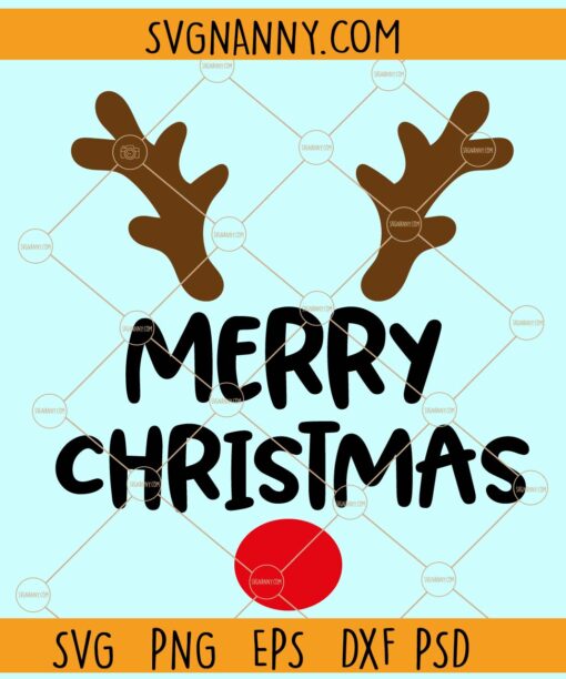 Merry Christmas Deer Antlers svg, Christmas svg, Christmas svg files, Merry Christmas svg