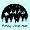 Merry Christmas Santa sleigh in snowball svg, Christmas svg, Christmas svg files, Merry Christmas svg