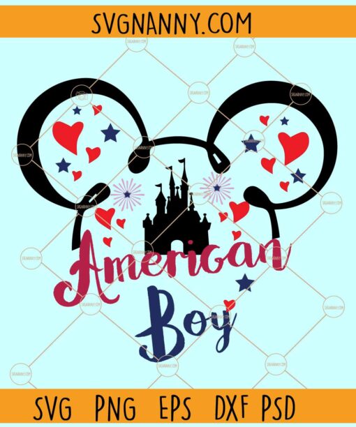 Mickey American Boy SVG, Mickey USA Flag SVG, Patriotic SVG, Family Vacation SVG