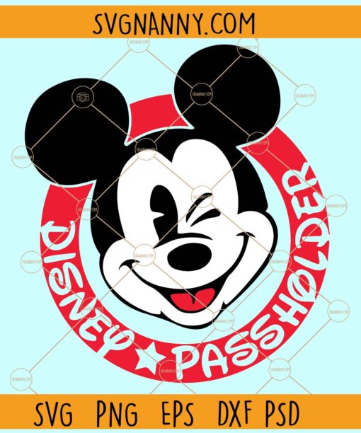 Mickey Disney Passholder SVG, Mickey Mouse Disney Passholder SVG, Passholder SVG