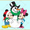 Mickey and Minnie with snowman svg, Mickey and Minnie Christmas svg, Mickey and Minnie Christmas Shirt svg
