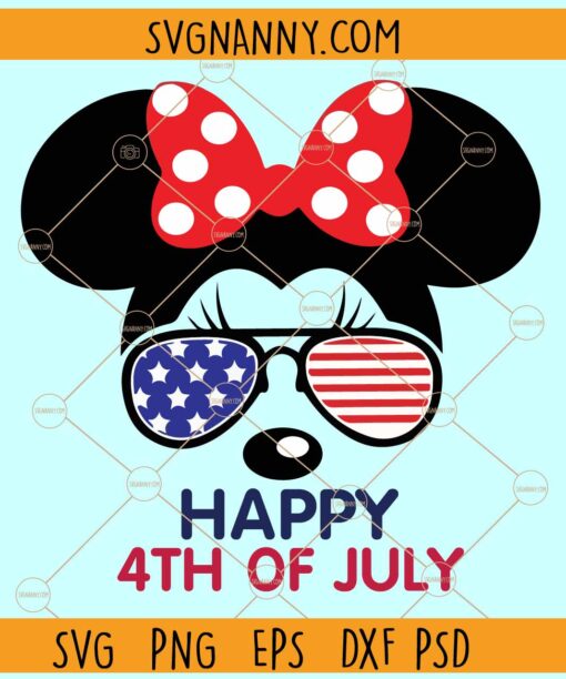 Minnie Mouse 4th of July SVG, Minnie head 4th of July SVG, Patriotic SVG