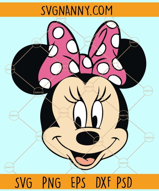 Minnie Mouse with bow SVG, Minnie Mouse svg, Mouse svg, Minnie Mouse clipart svg