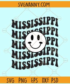 Mississippi Retro Smiley svg¸ Mississippi svg, Mississippi state svg