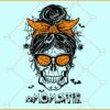 Momster Skull svg, Momster Svg, Halloween Skull svg, Messy Hair Bun Monster Svg