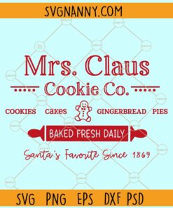 Mrs Claus cookies Co. svg,  Christmas svg, Christmas svg files, Merry Christmas svg