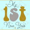 My 1st New Year Retro Svg, My 1st New Year Svg, My First New Year Svg, Girls New Year Svg