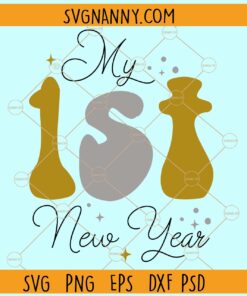My 1st New Year Retro Svg, My 1st New Year Svg, My First New Year Svg, Girls New Year Svg