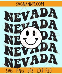 Nevada Retro Smiley svg¸ Nevada svg, Nevada state svg, US State svg, American state svg