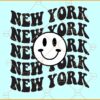 New York Retro smiley svg¸ New York svg, New York state svg, US State svg