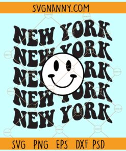 New York Retro smiley svg¸ New York svg, New York state svg, US State svg