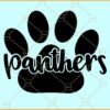 Panthers paw print svg, Panthers SVG, Panthers SVG File, Panthers Mascot SVG