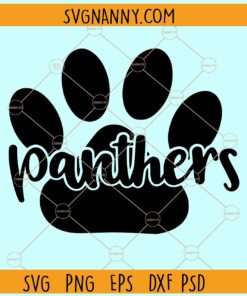 Panthers paw print svg, Panthers SVG, Panthers SVG File, Panthers Mascot SVG