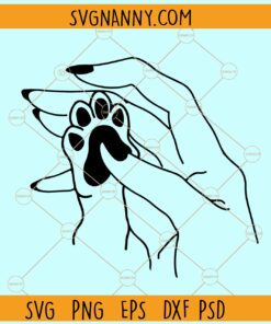 Paw and hand SVG, Dog lover Svg, Paw Love SVG, Valentine Pet Svg, Dog Mom svg