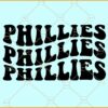 Phillies wavy letters stacked SVG, Phillies Baseball SVG, sports, philadelphia baseball svg