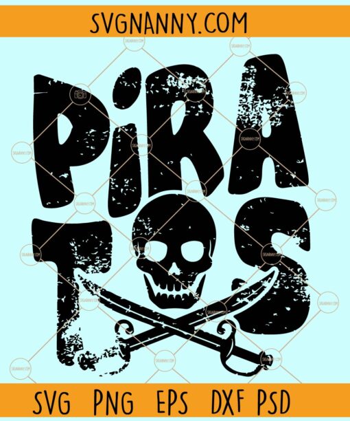 Pirates distressed svg, Pirates Outline svg, Pirates SVG File, Pirates Football SVG