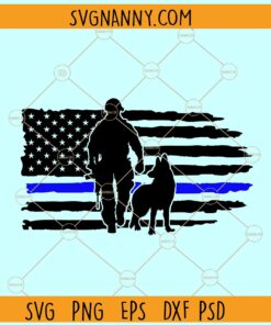 Police K-9 Unit Flag svg, Police Thin Blue Line SVG, Police K9 Unit SVG