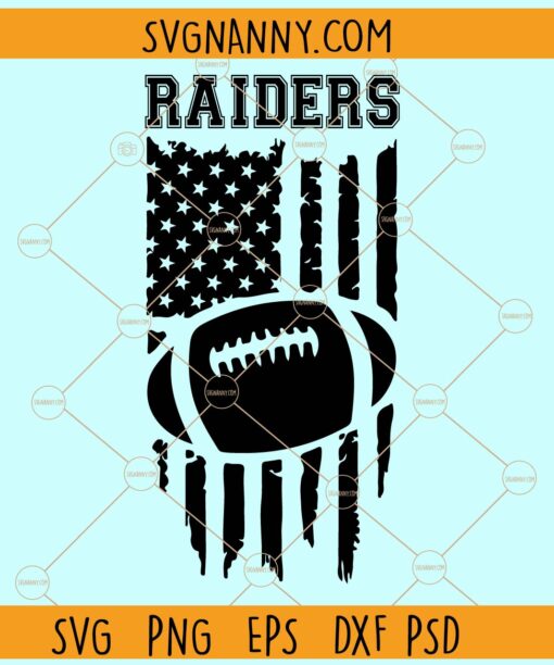 Raiders football flag SVG, Raiders SVG File, Raiders Football SVG, Football SVG