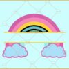 Rainbow Monogram SVG, Rainbow Name frame svg, Rainbow split frame svg