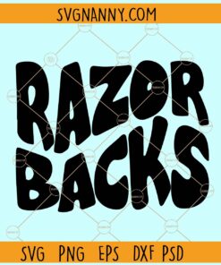 Retro wavy Razorback SVG, Razorback Outline svg, Razorback SVG File, Razorback Football SVG