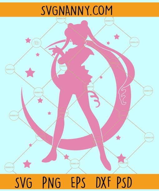 Sailor Moon Usagi SVG, Sailor Moon Stickers SVG, Solar System Luna SVG, Anime SVG