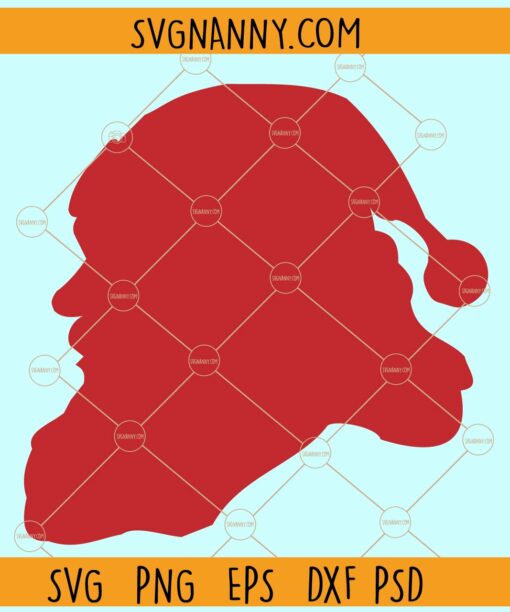 Santa head silhouette svg,  Merry Christmas svg, Christmas svg files, Christmas décor svg