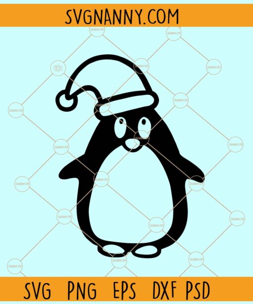 Santa penguin svg, Merry Christmas svg, Christmas svg files, Christmas décor svg