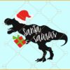 Santa saurus svg, Christmas dinosaur with gift svg, Merry Christmas svg, Christmas svg files