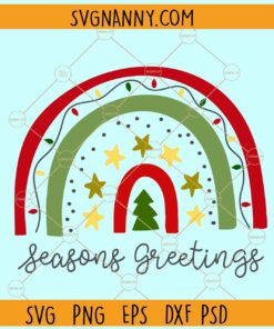 Seasons greetings rainbow svg, Seasons greetings svg, Christmas svg files, Christmas décor svg