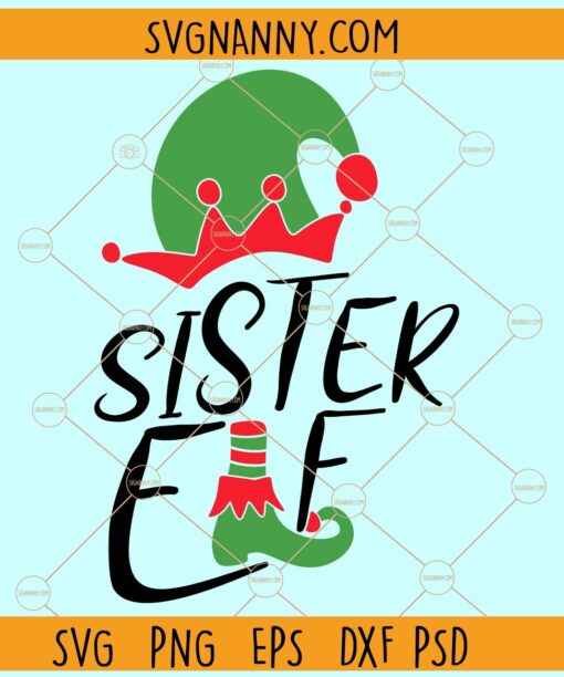 Sister elf svg, Christmas svg, Christmas svg file, Christmas clipart svg