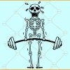 Skeleton Deadlift SVG, Funny Gym svg, Workout Shirt svg, Skeleton Weightlifting Svg