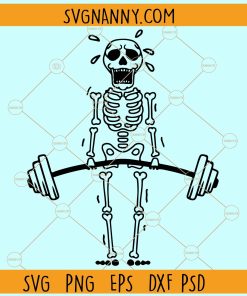 Skeleton Deadlift SVG, Funny Gym svg, Workout Shirt svg, Skeleton Weightlifting Svg