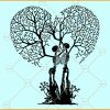 Skeleton Lovers Tree SVG, Dead Love SVG, Gothic Heart svg, Skeleton Lovers Tree Svg File
