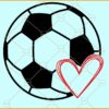 Soccer ball with heart SVG, Soccer SVG, Soccer SVG File, Soccer Mascot SVG, Soccer SVG