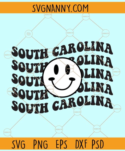 South Carolina retro Smiley svg¸ South Carolina svg, South Carolina state svg