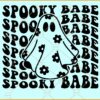 Spooky Babe wavy stacked svg, Floral ghost svg, Spooky Babe Png