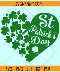 St Patricks Day heart SVG, St Patricks Day svg, lucky clover svg, shamrock svg, Lucky Love SVG